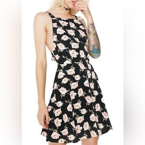 Storia black floral dress NWT